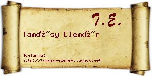 Tamásy Elemér névjegykártya